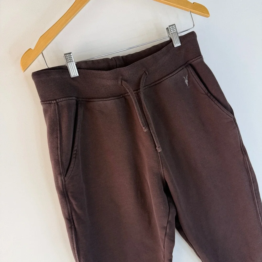 All Saints Raven Joggers Mens M Brown Slim Tapered Organic Cotton Sweatpants